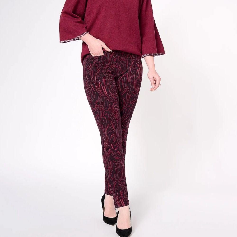 Susan Graver Weekend Premium Stretch Ava Slim Ankle Pants Swirl XLT NWT packagin
